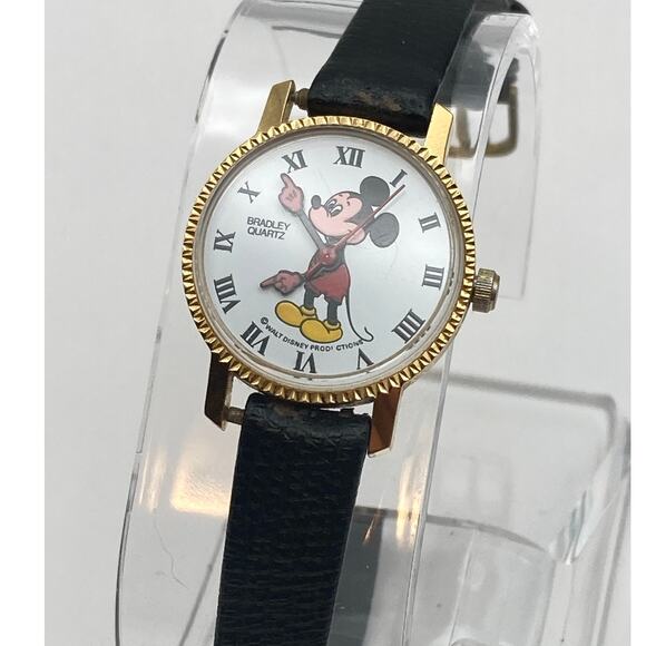 VTG Bradley Time Disney Mickey Mouse Watch 24mm - New Battery -Extra New Band main image 12